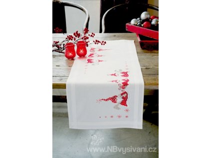 VE-PN0146077 Vánoční ubrus se skřítky (40x100cm)