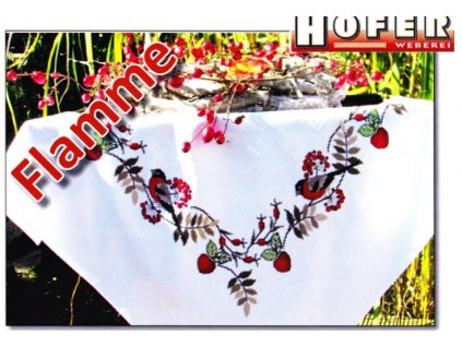 HOF7548-10 Ubrus Flamme bílý (80x80cm)