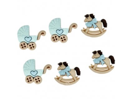 DIU-5823 Ozdobné knoflíky - Horse & Buggy-Boy