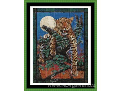 WKD - Odpočívající leopard (Aida 18ct)