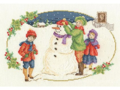 DMC-BK1582 Vánoční pohlednice - sněhulák