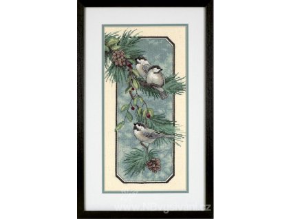 3199 Chickadees on a Branch - Sýkorky na větvi