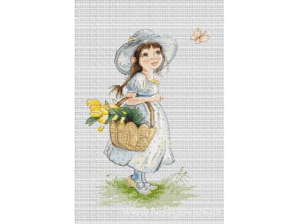 LUC-B1108 Děvče s tulipány