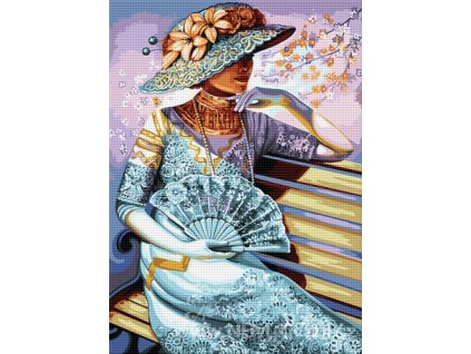HU-AZ506 Dáma v klobouku (gobelínový steh)