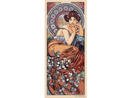 HU-AZ618 Mucha - Topaz (gobelínový steh)