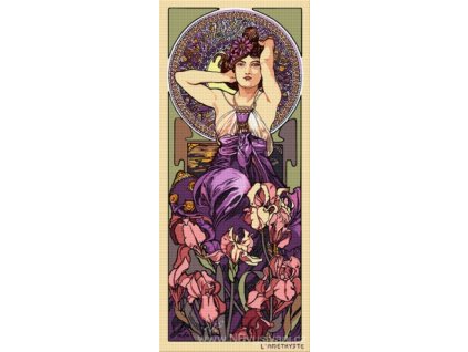 HU-AZ616 Mucha - Ametyst (gobelínový steh)