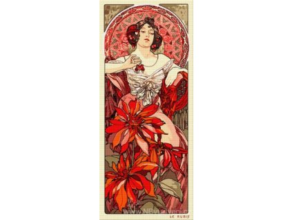 HU-AZ615 Mucha - Rubín (gobelínový steh)