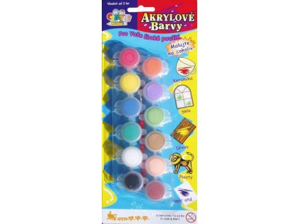 SMT-ARF12 Akrylové barvy univerzální (12 barev + štětec)