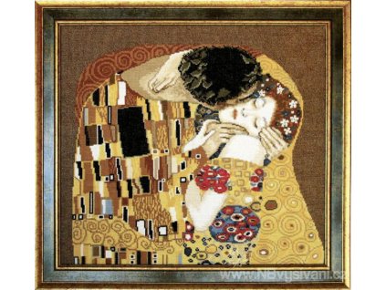 CHM-411 G. Klimt - Polibek (křížkové a korálkové vyšívání)
