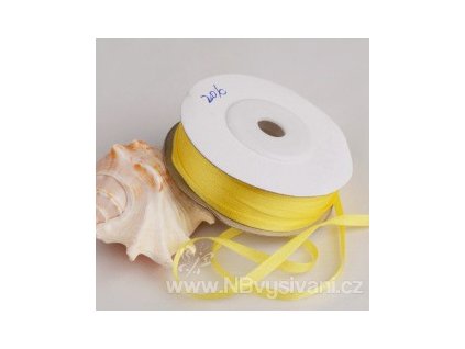V14120 Stuha saténová EMA 12mm - žlutá (10m)