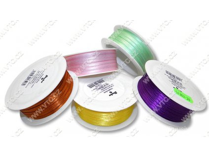V14303-708 Stuha saténová oboulící 3mm - srnčí hněď (20m)