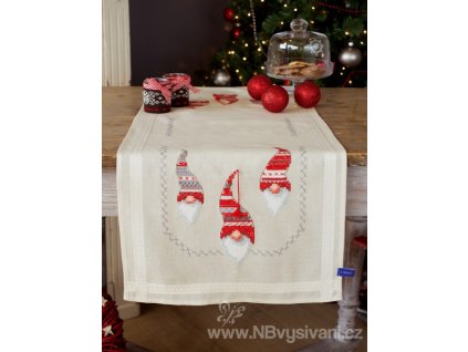 VE-PN0155966 Vánoční ubrus se skřítky (40x100cm)