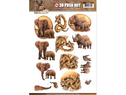N-SB10162 3D papíry pro vystřihování - Divoká zvířata III