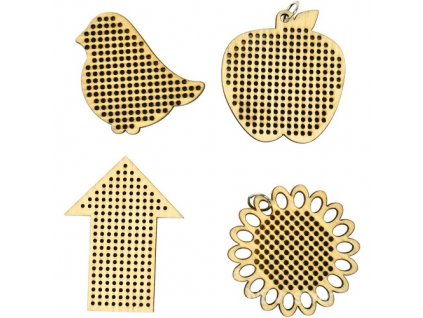 N-60026 Dřevěné tvary k vyšití (4ks)