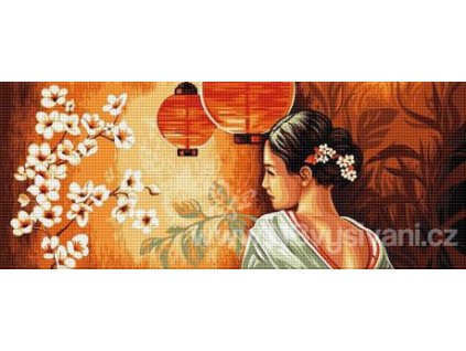 HU-AZ395 Japonské jaro (gobelínový steh)