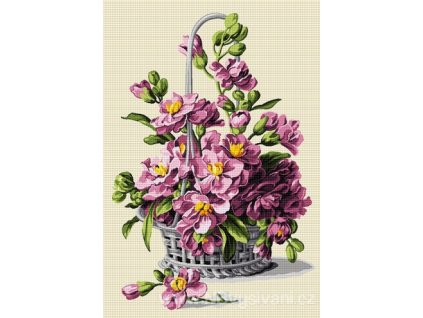 HU-AZ637 Košík s květinami (gobelínový steh)