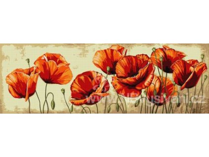 HU-AZ620 Vlčí máky (gobelínový steh)