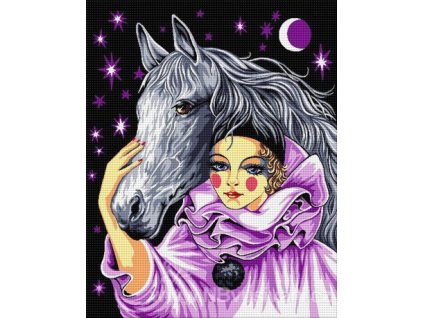 HU-B004 Harlekýn a jeho kůň (23x30cm)