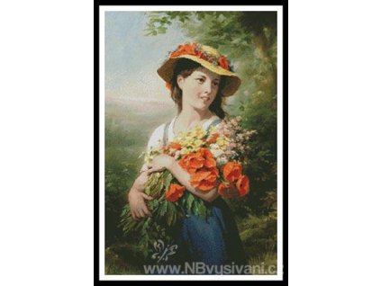 74558 ic5114 10717 girl with a bouquet of wild flowers predloha