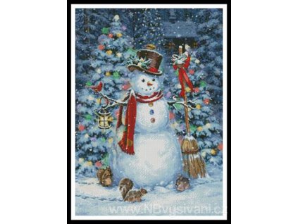 IC20528-12546 Woodland Snowman (Aida 18ct)