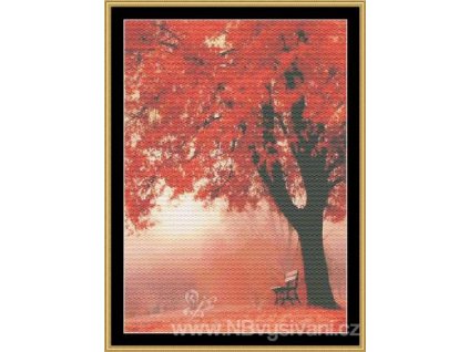 MS-NFP48 Autumn Bench (Aida 18ct)
