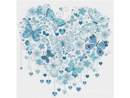 IC22654 Blue Butterfly Heart (předloha)