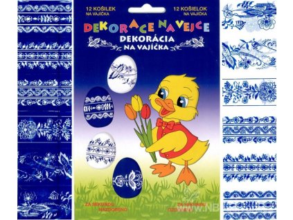 AP731 Smršťovací dekorace na vejce - modrobílé