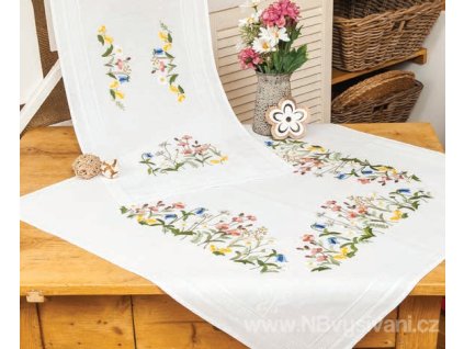 DUF11004 Ubrus s lučními kvítky (40x100cm)