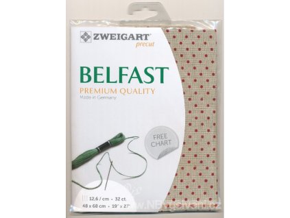 ZW3609PP-5391 Belfast 32ct Petit Point Red - Natural (48x68cm)