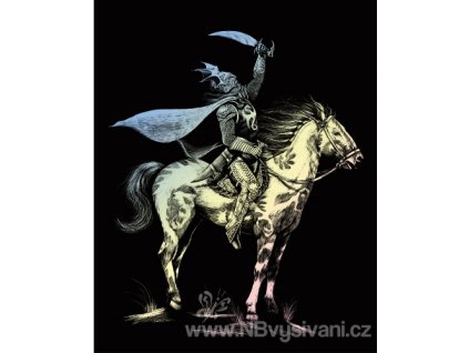 HOLO20 Škrabací obrázek hologram - Rytíř (25x20cm)
