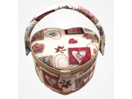 BM-CE00417-92 Košík na šicí potřeby ve tvaru srdíčka