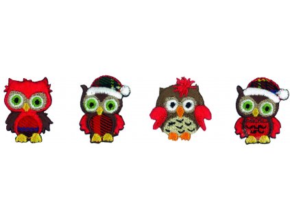 BM-AP10479 Vánoční nažehlovací aplikace - sovičky (4ks)