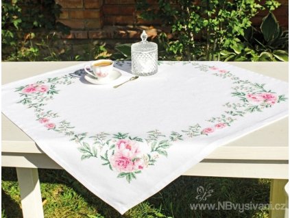 LUC-FM008 Ubrus s růžičkami (75x75cm)