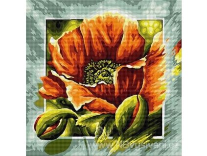 HU-AZ442 Vlčí máky (gobelínový steh)