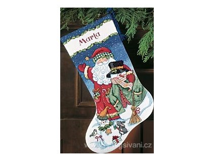 8714 Santa And Snowman Stocking - Punčocha