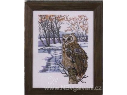 PER90-9317 Sova a zasněžená krajina