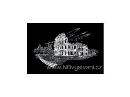 N-FAM5 Škrabací obrázek stříbrný - Colosseum (39x29cm)