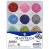 SMT-2471313 Skleněné korálky 12 barev v plastovém boxu (180g)
