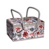 RT-13405-12 Koš na šicí potřeby velký s potiskem květin