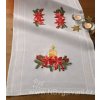 DUF21077 Vánoční ubrus se svíčkou a vánoční hvězdou (40x100cm)