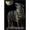 HOLOMIN106 Škrabací obrázek hologram - vlk (13x18cm)
