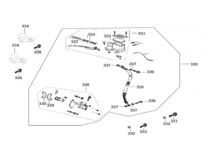 321 - brzdová pumpa zadní sestava