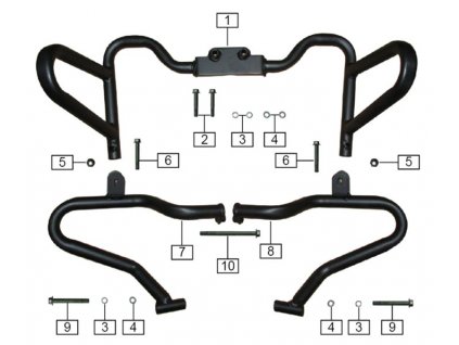 01 - rám ochraný přední horní (černá matná)