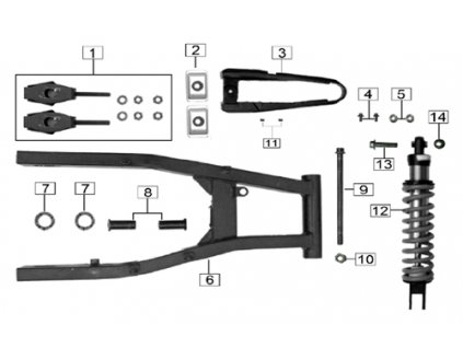 09 - hřídel vidlice zadní M14x250