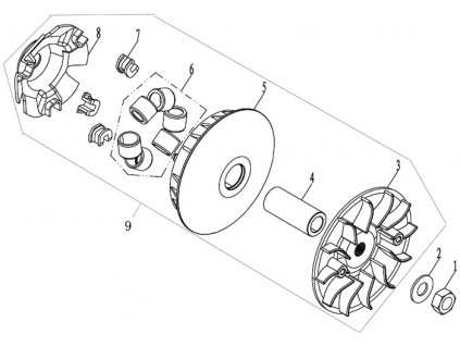 09-1 - deska variátoru sestava I