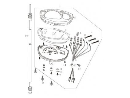 16 - bowden tachometru