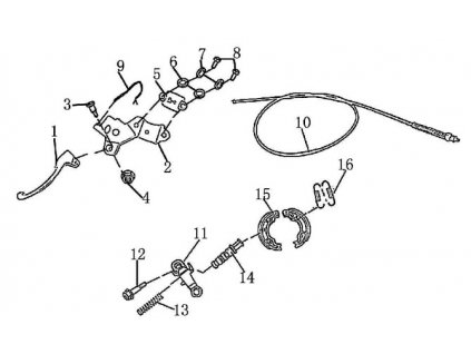 10 - bowden brzdy zadní