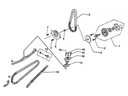 05 - řetěz čerpadla oleje