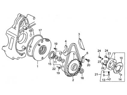 22 - kolo ozub.řetězu starteru
