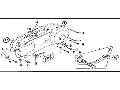 11 - těsnění krytu motoru L.